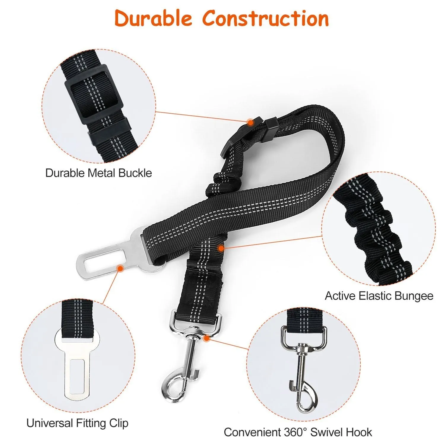 2-Piece: Pet Car Safety Seatbelt
