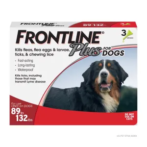 89 to 132 lb. Dog Flea and Tick Liquid Drops 0.14 oz. 3 pk 2530