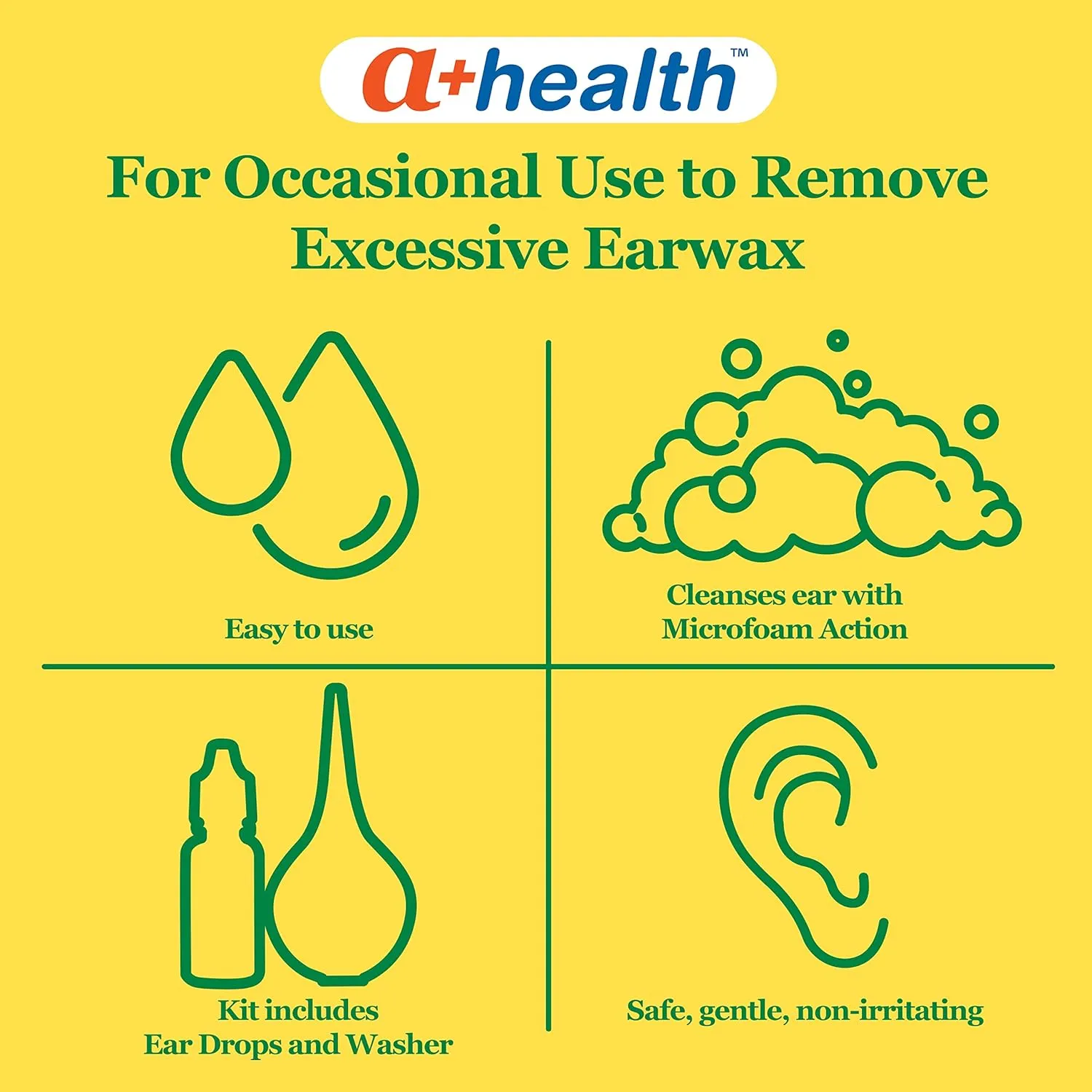 A  Health Earwax Removal Kit, Carbamide Peroxide 6.5%, Made in USA, Drops and Ear Bulb Syringe, 0.5 Ounces