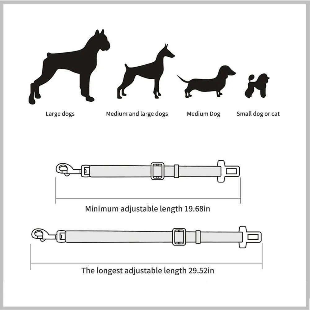 Adjustable Pet Seatbelt for Car Safety