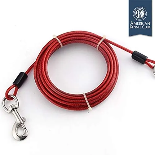 American Kennel Club AKC Heavy Duty Steel Tie-Out Cable for Dogs