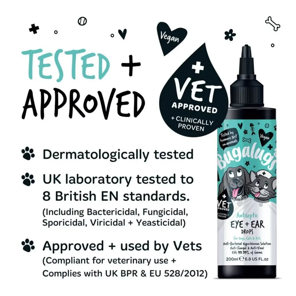 BUGALUGS Antiseptic Ear & Eye Drop 200ml For Dogs and Cats