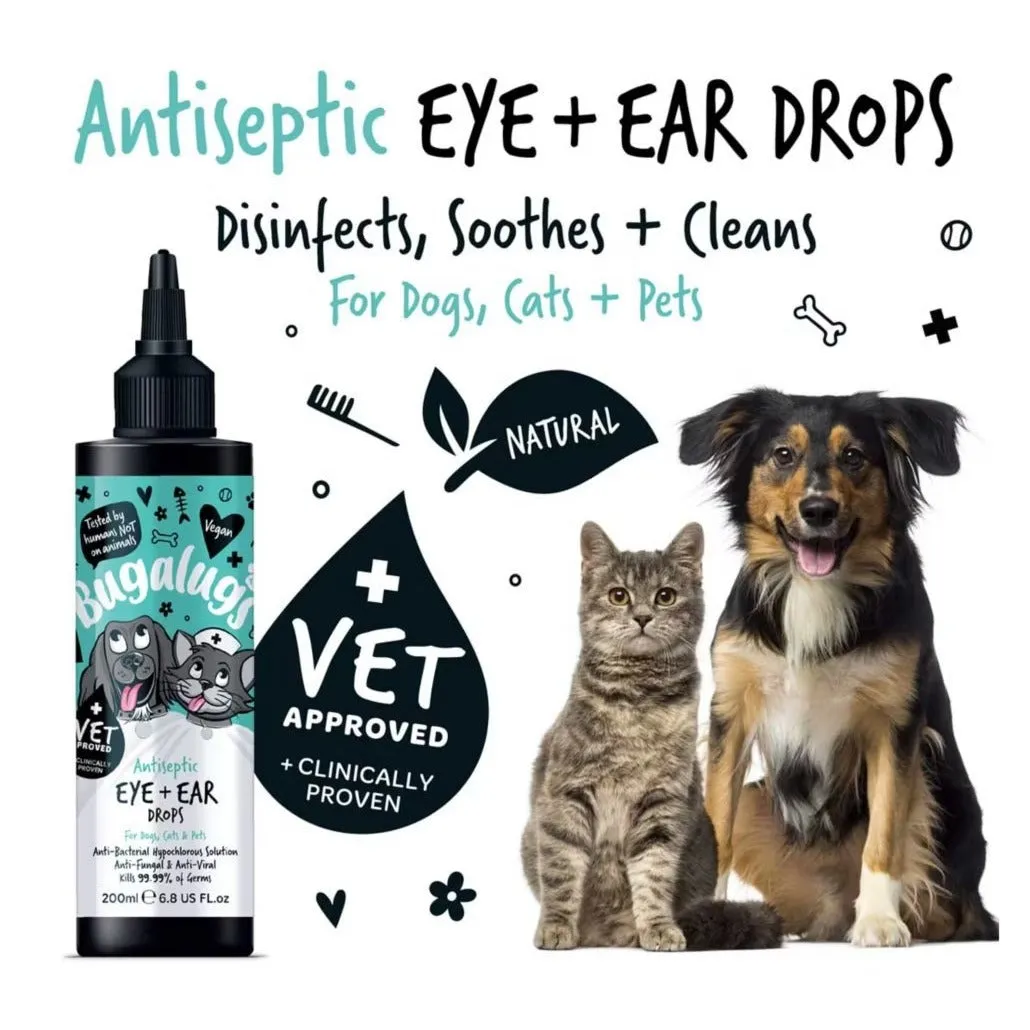 BUGALUGS Antiseptic Ear & Eye Drop 200ml For Dogs and Cats