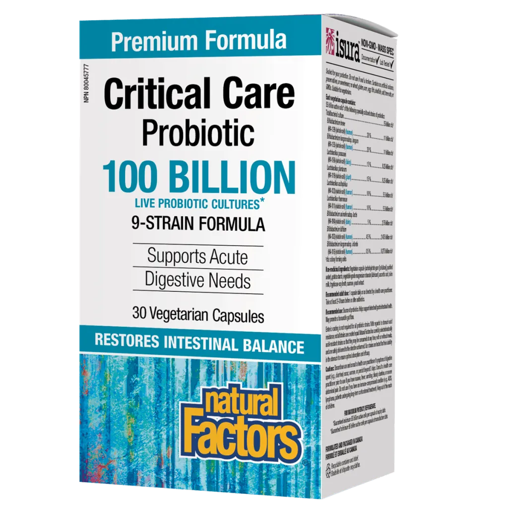 Critical Care Probiotic   100 Billion Live Probiotic Cultures Vegetarian Capsules