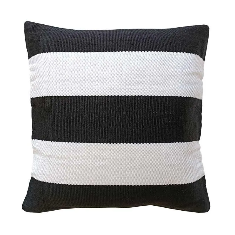 Deck Stripe Outdoor Cushion Cover 50cm in black, white