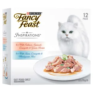 Fancy Feast Inspirations Salmon and Tuna Wet Cat Food 12x70g