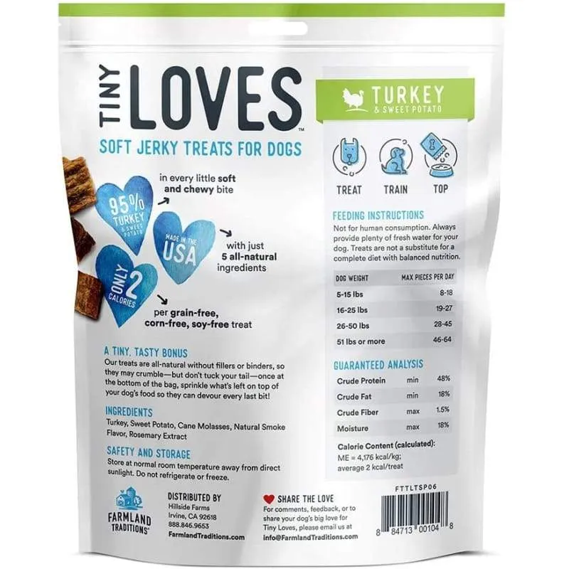 Farmland Traditions Tiny Loves Turkey & Sweet Potato Soft Jerky Dog Treats 6oz