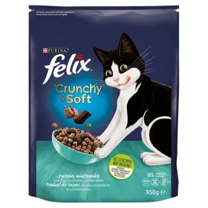 Felix Crunchy & Soft Tuna, Salmon, And Vegetables - Dry Cat Food - 950 G