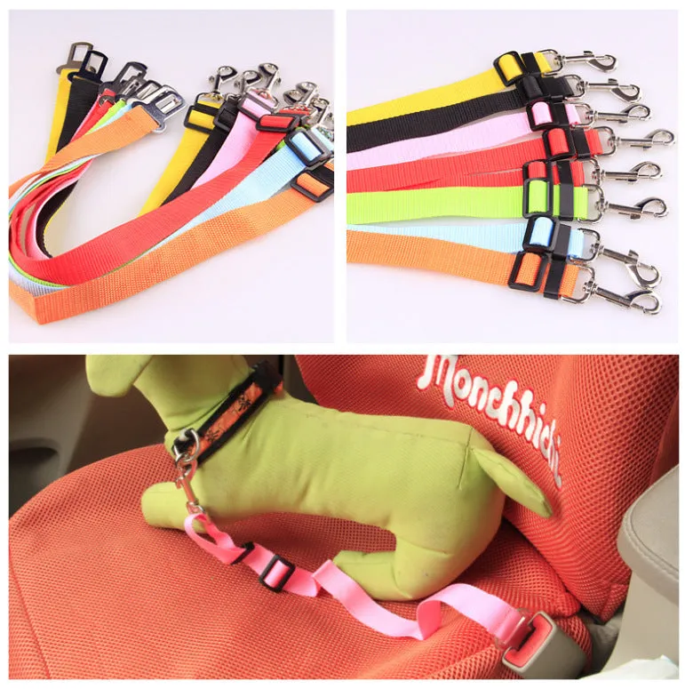 Fixed Strap Polyester Strap Dog Leash with Seatbelt Fastener Clip