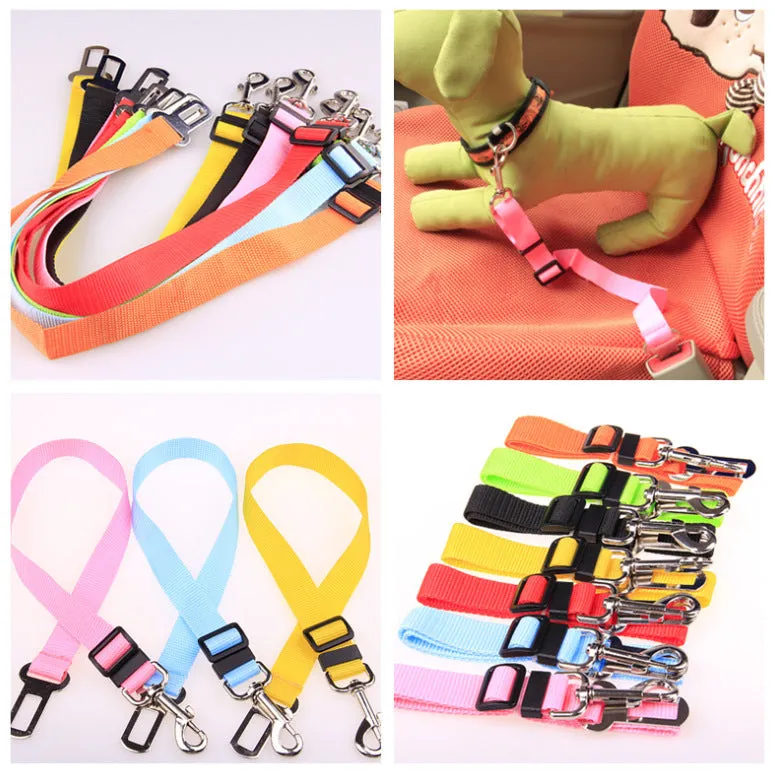 Fixed Strap Polyester Strap Dog Leash with Seatbelt Fastener Clip