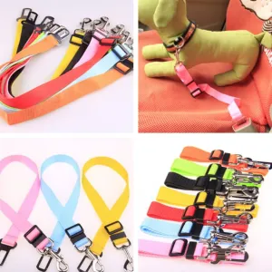 Fixed Strap Polyester Strap Dog Leash with Seatbelt Fastener Clip