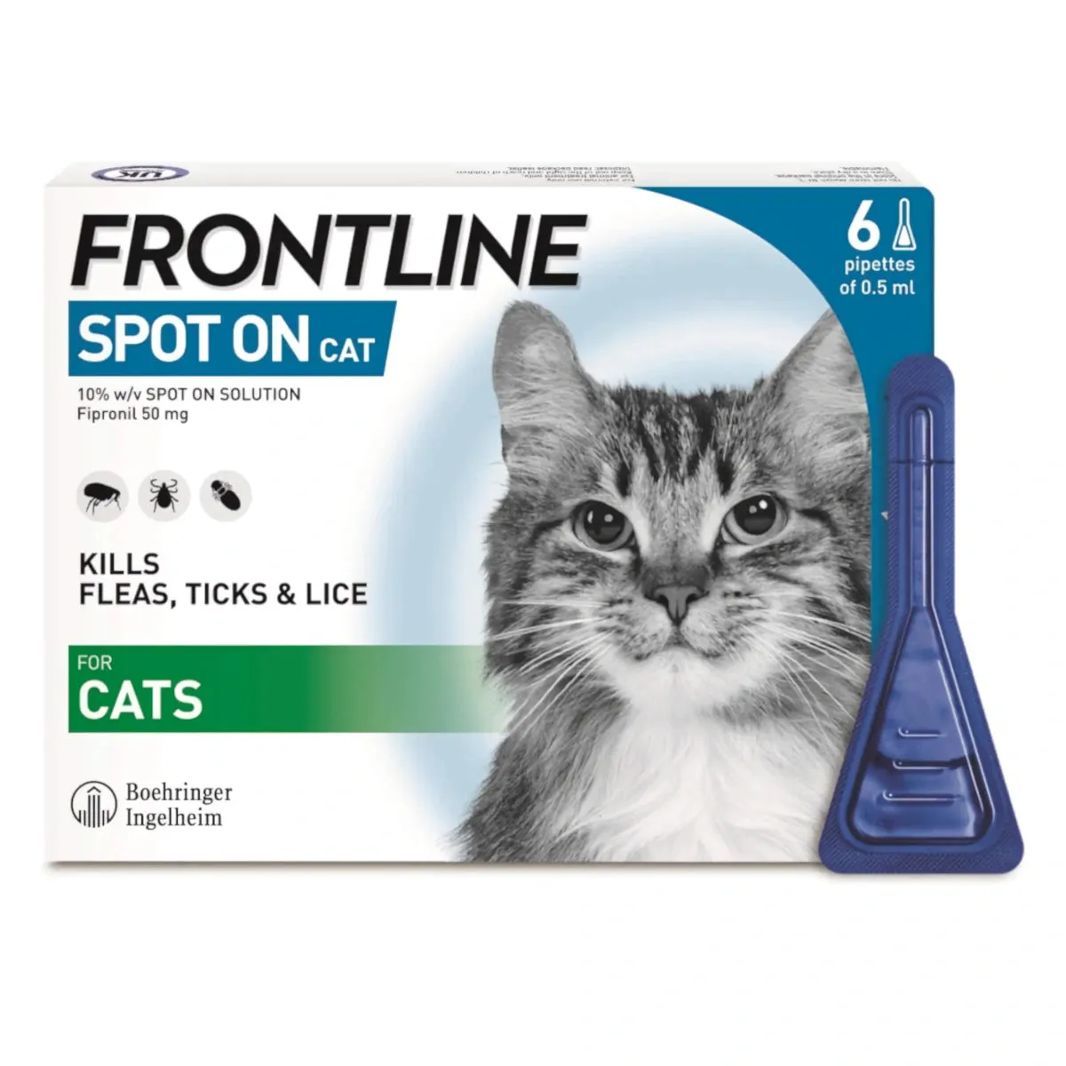 Frontline Spot-On for Cats - 3 or 6 Pipettes