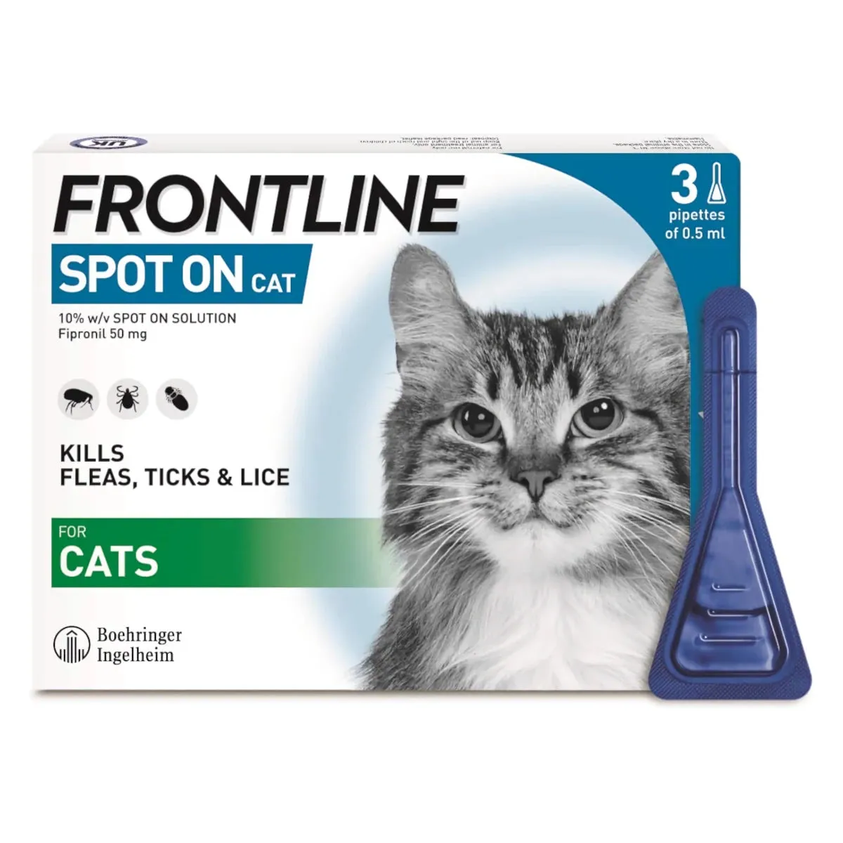 Frontline Spot-On for Cats - 3 or 6 Pipettes