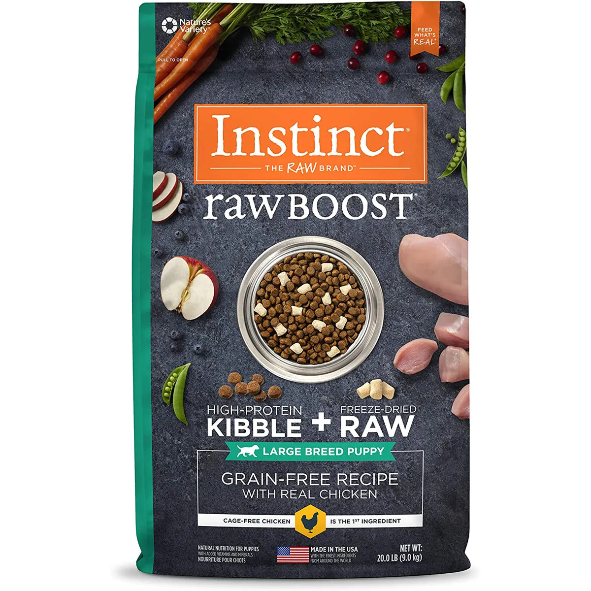 Instinct Raw Boost Grain-Free Recipe with Real Chicken for Large Breed Puppies 20lb