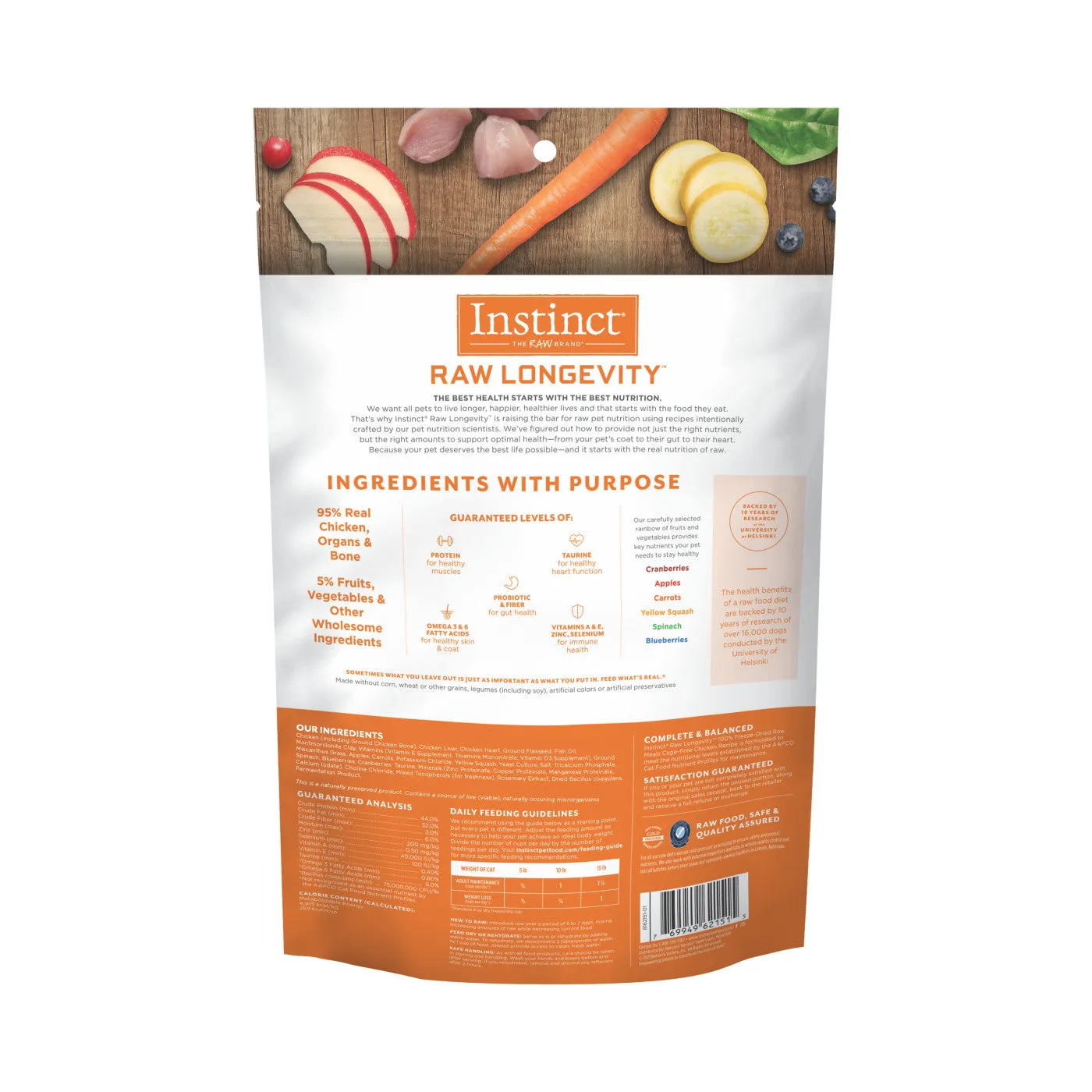 Instinct Raw Longevity Freeze-Dried Meals Cage-Free Chicken Cat Food
