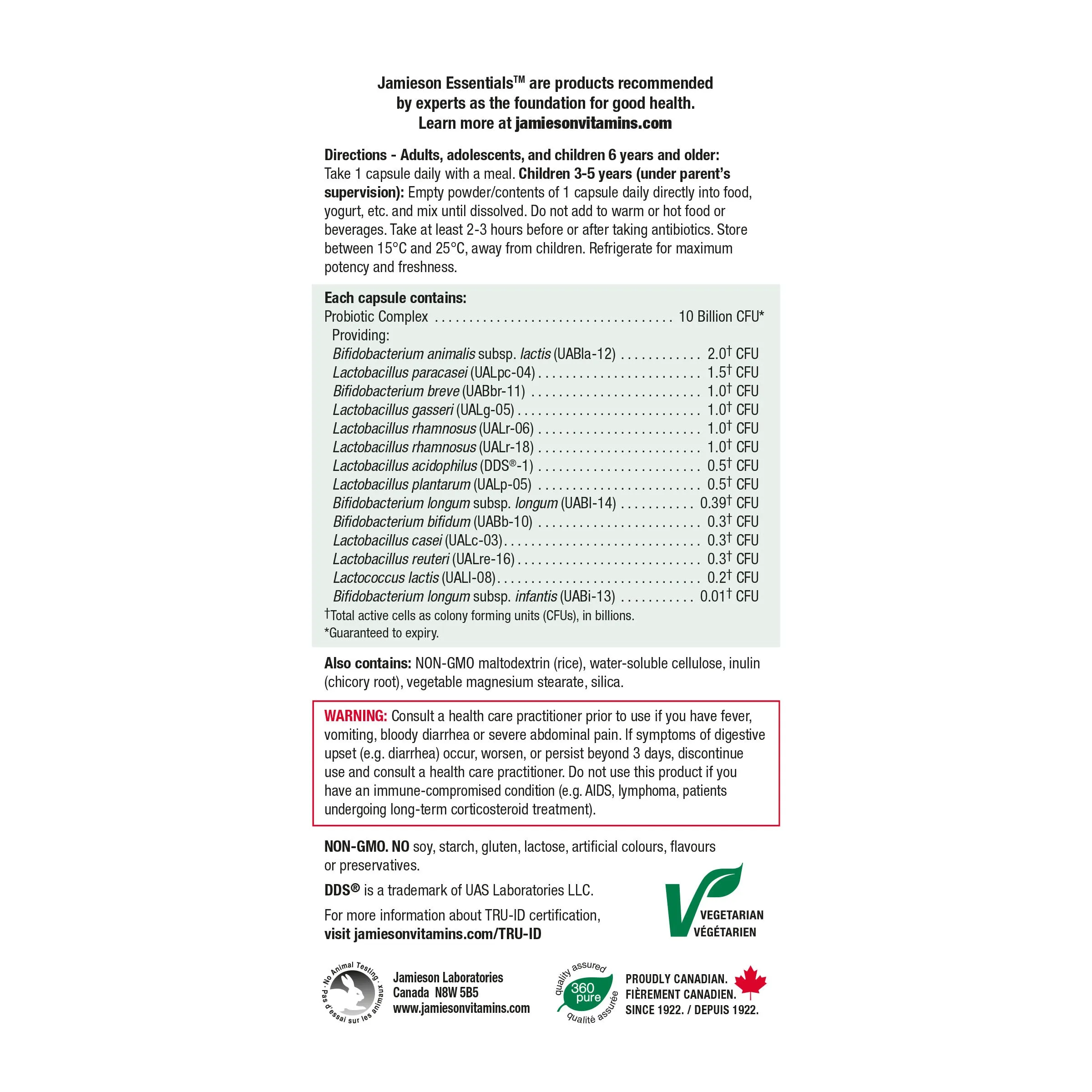 Jamieson 10 Billion Probiotic