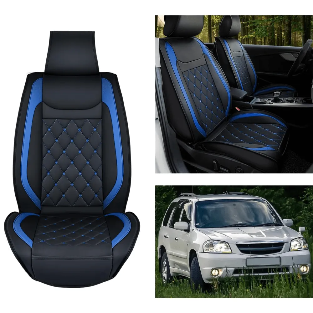 Kia Civic Corolla Hyundai Honda Camry CRV RAV4 Fusion Front Seat Covers Black-Blue