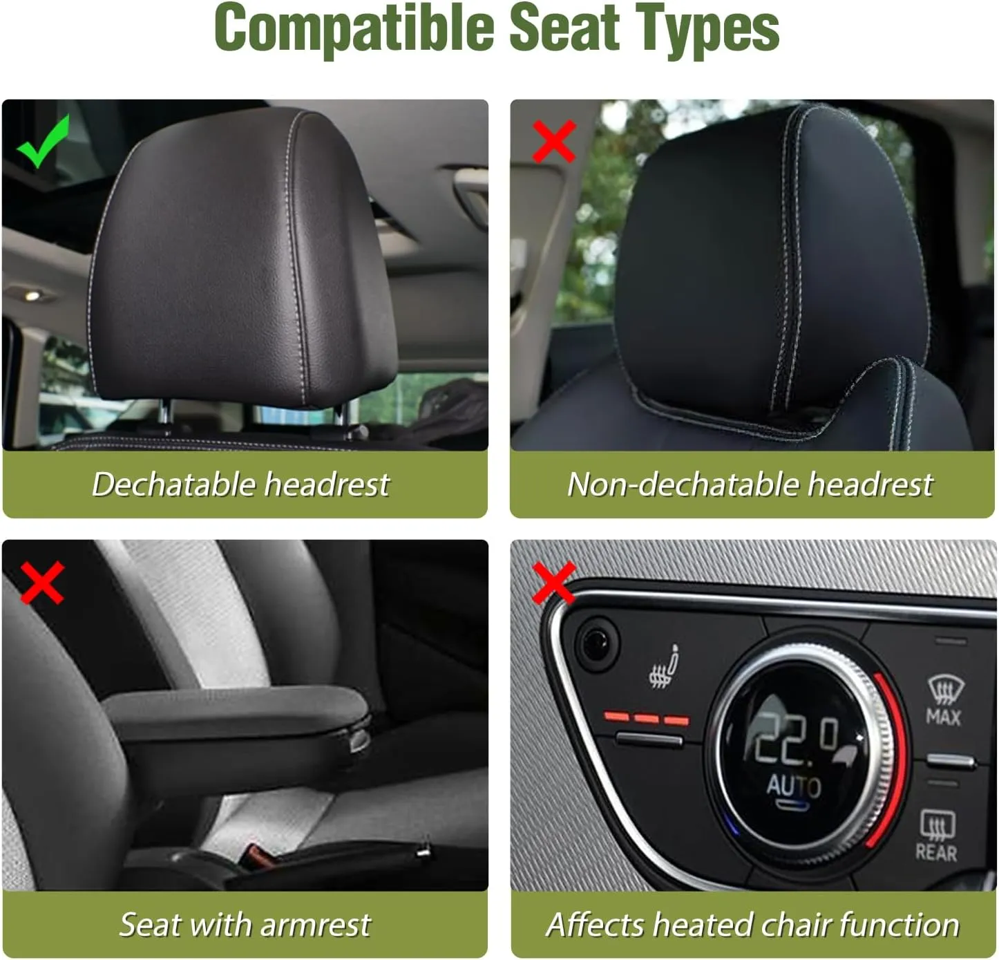 Kia Civic Corolla Hyundai Honda Camry CRV RAV4 Fusion Front Seat Covers Black-Blue