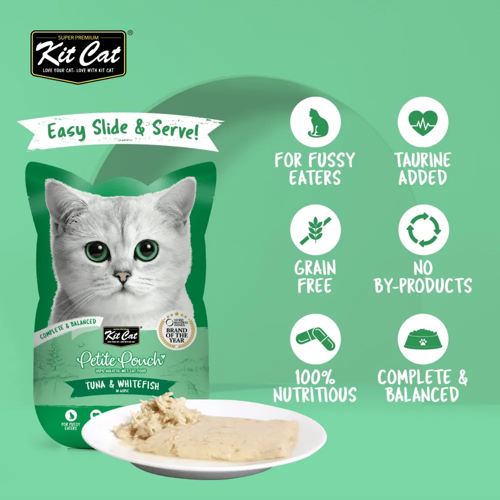 Kit Cat Tuna and Salmon Fish and Tuna and White Fish Cat Wet Food Combo