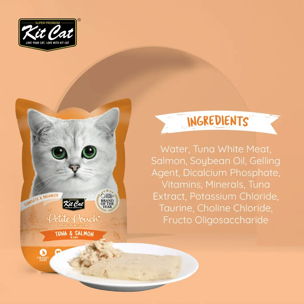 Kit Cat Tuna and Salmon Fish and Tuna and White Fish Cat Wet Food Combo