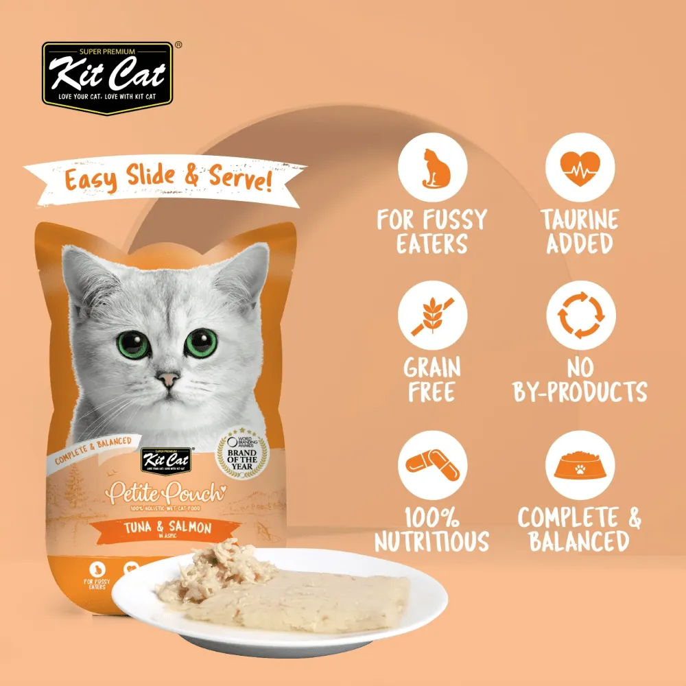 Kit Cat Tuna and Salmon Fish and Tuna and White Fish Cat Wet Food Combo