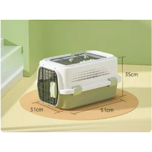 MaiShi Travel Pet Crate Open-top M - L51cm x B31cm x H35cm - Green