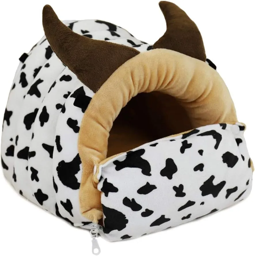 NEW LeerKing Guinea Pig Bed Rat Hamster Ferret Cute Giraffe Bed Cage Accessories for Chinchilla Bearded Dragon Hedgehog Sugar Glider, White XL