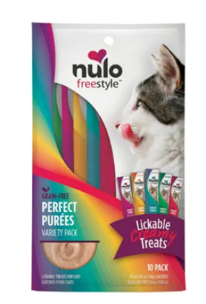 Nulo Freestyle Perfect Purees Variety Pack Lickable Cat Treats, 10-Pack
