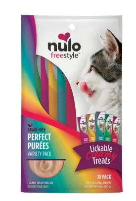 Nulo Freestyle Perfect Purees Variety Pack Lickable Cat Treats, 10-Pack