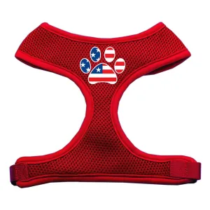 Paw Flag USA Screen Print Soft Mesh Harness Red Large