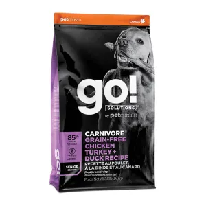Petcurean GO! Carnivore Grain Free Chicken, Turkey   Duck Senior Recipe Dry Dog Food 3.5lb