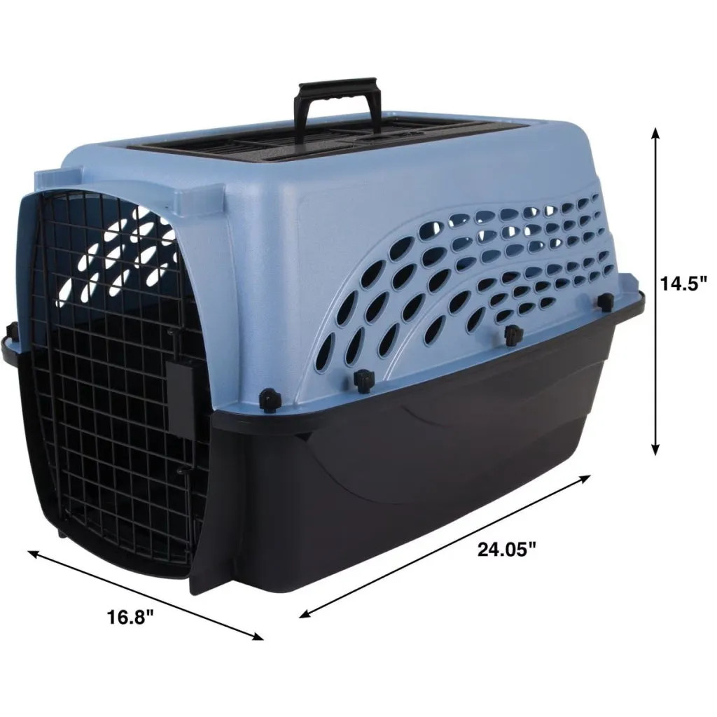 Petmate 2 Door Top Load Pet Kennel, Tan & Brown (24 inches)