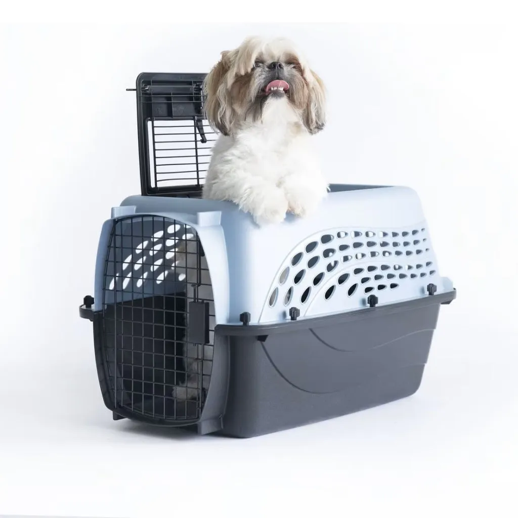 Petmate 2 Door Top Load Pet Kennel, Tan & Brown (24 inches)