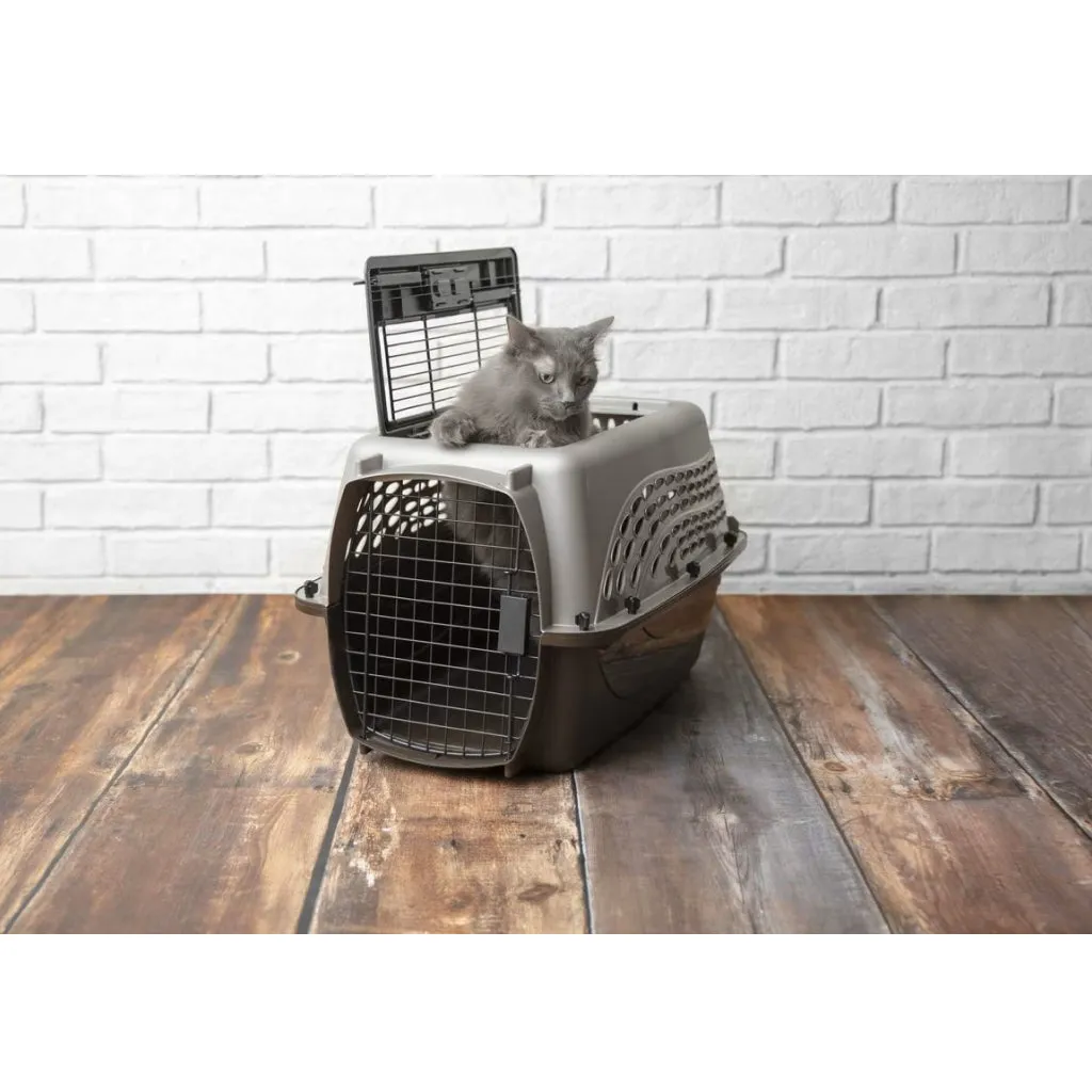 Petmate 2 Door Top Load Pet Kennel, Tan & Brown (24 inches)