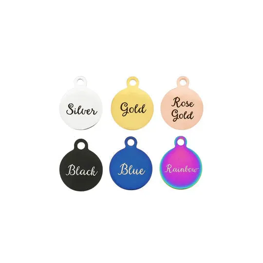 Pickleball Stainless Steel Small Round Charms - BFS002-5945