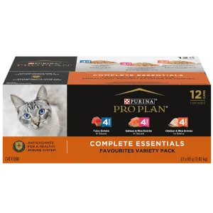 Purina Pro Plan Complete Essentials Favourites Canned Cat Food Variety Pack 12
