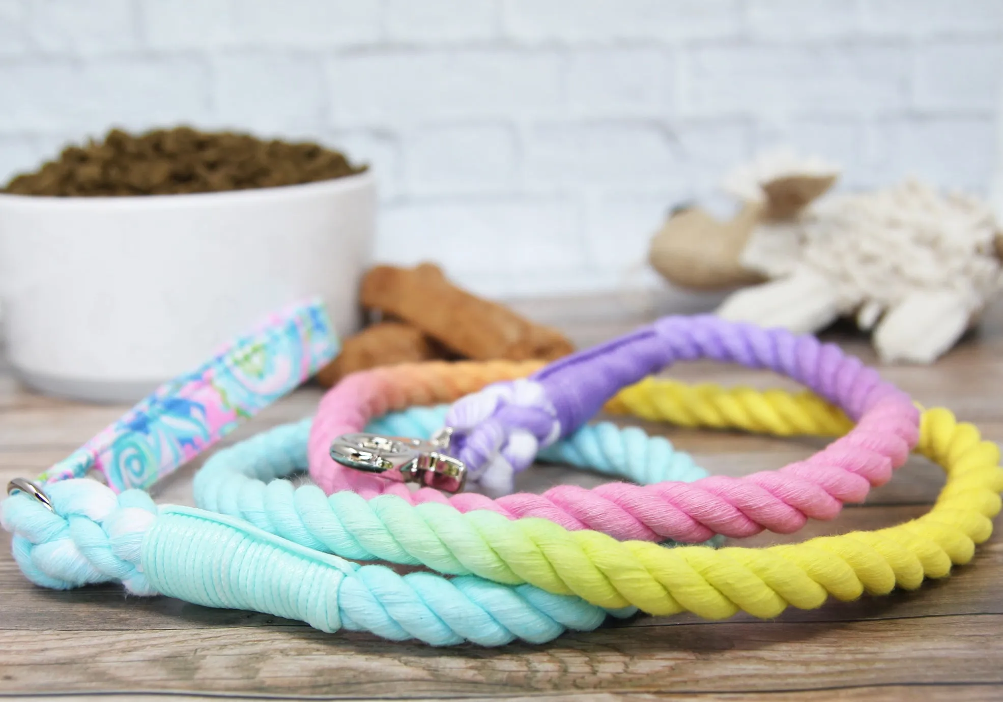 Rope Leash-Ombre Rainbow