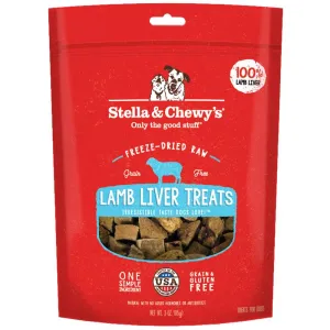 Stella & Chewy’s Lamb Liver Single Ingredient Grain-Free Freeze-Dried Dog Treats 3oz(Exp 30Mar25)