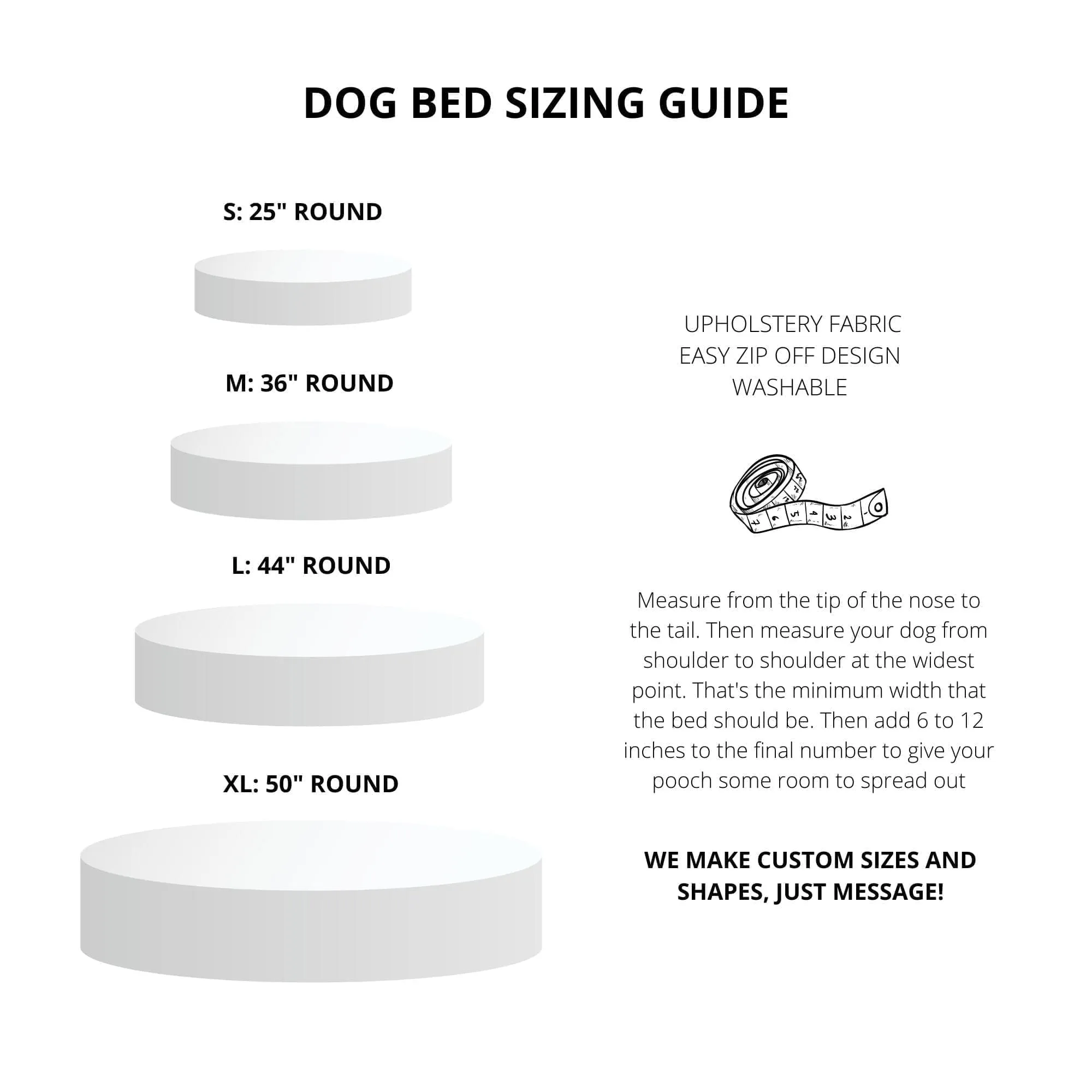 Ticking Stripe Round Dog Bed