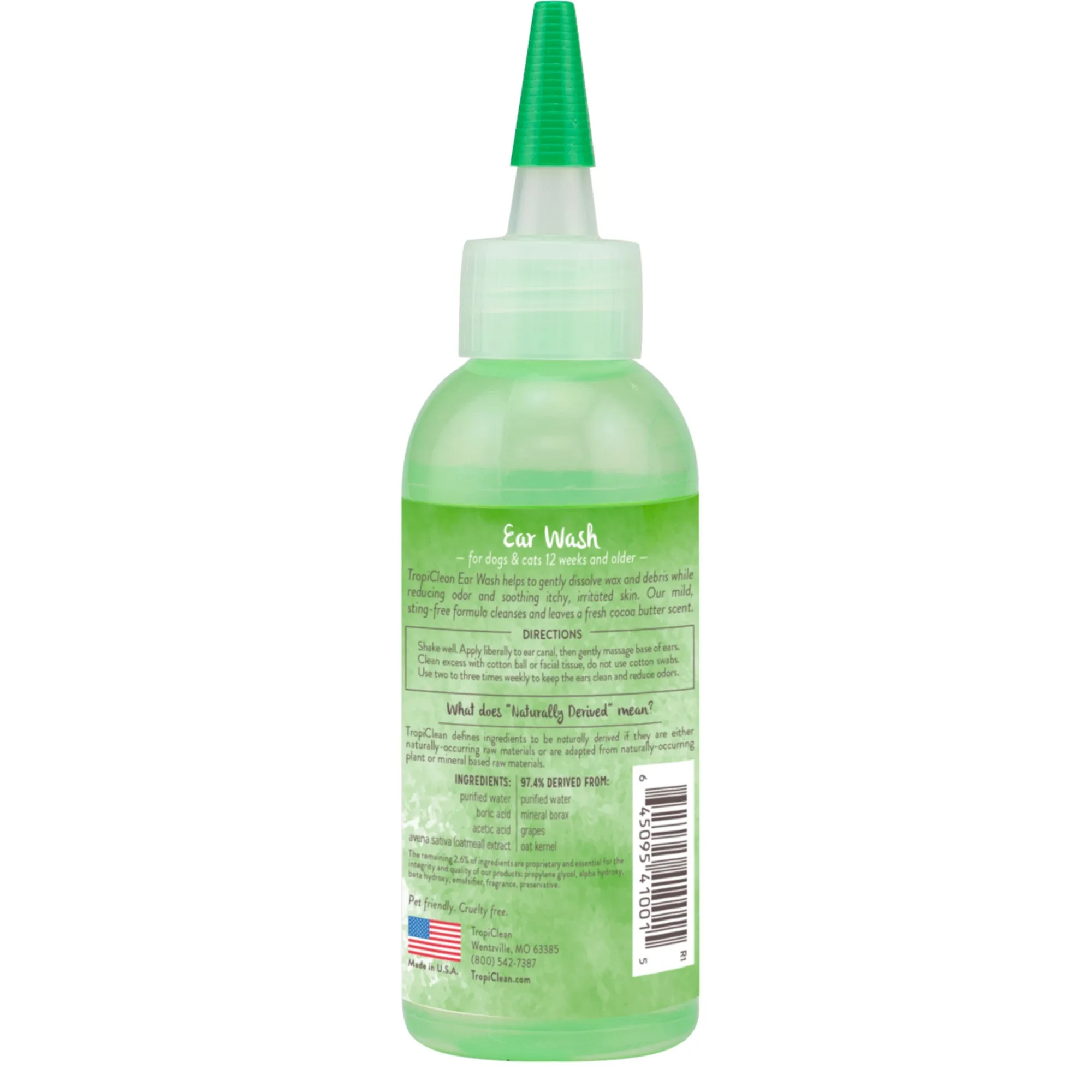 Tropiclean | Dog Ear Care | Cocoa Butter Alcohol Free Cleaner Wash - 118ml