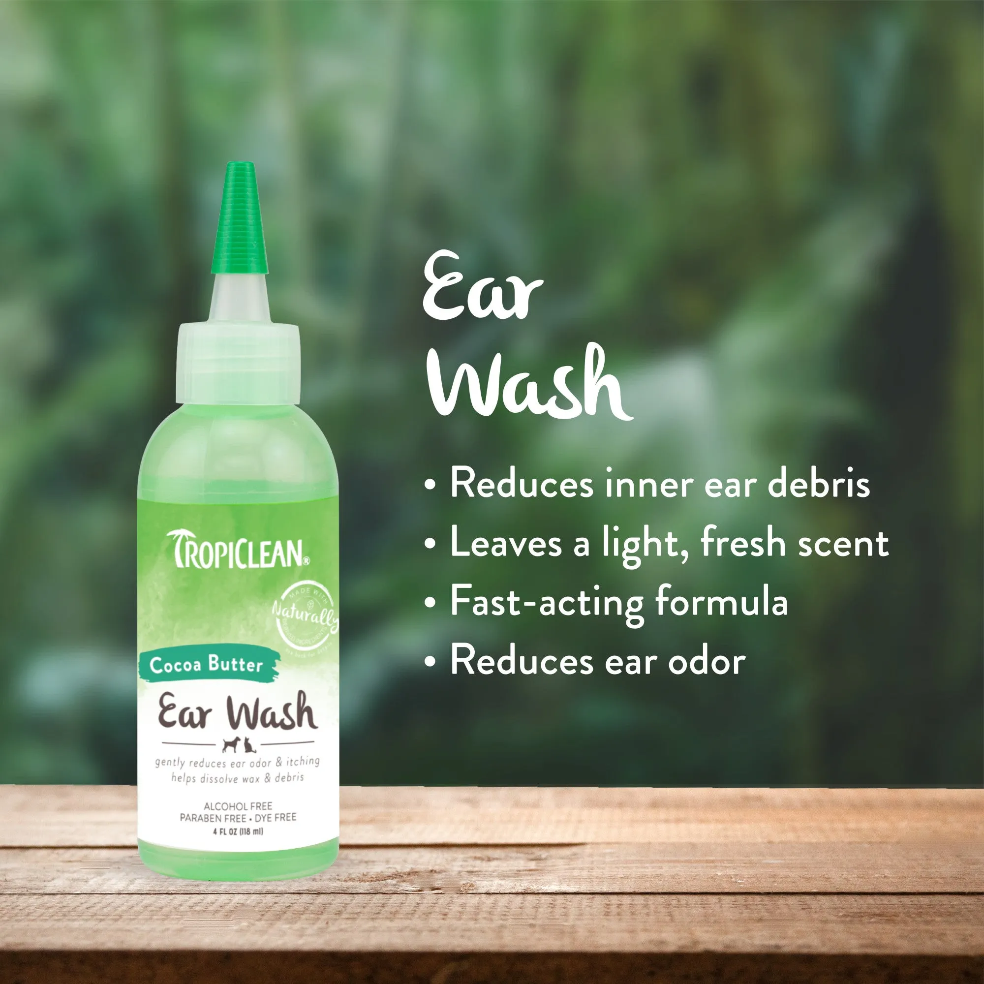 Tropiclean | Dog Ear Care | Cocoa Butter Alcohol Free Cleaner Wash - 118ml