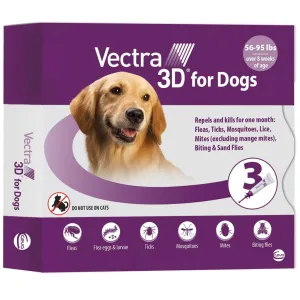 Vectra 3D Flea and Tick Spot Treatment for Dogs & Puppies, 56-95 lbs