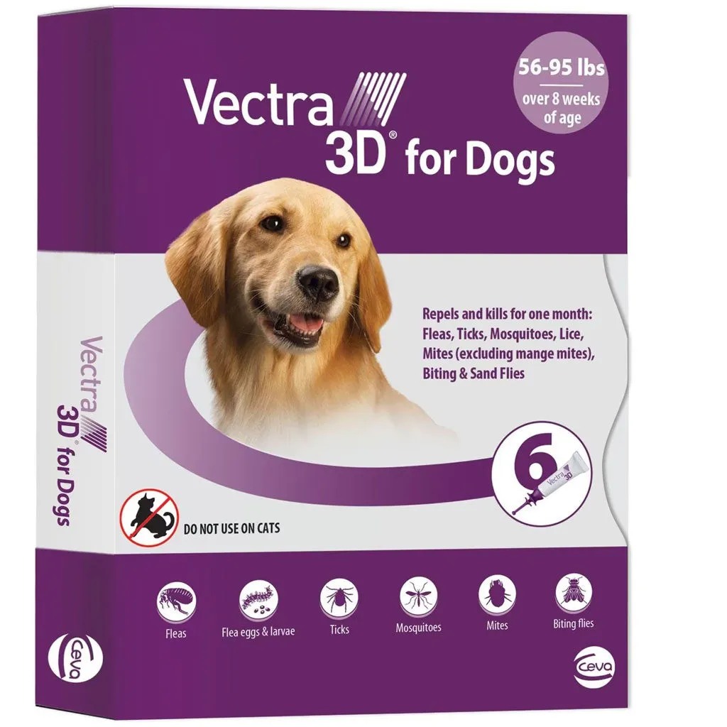 Vectra 3D Flea and Tick Spot Treatment for Dogs & Puppies, 56-95 lbs