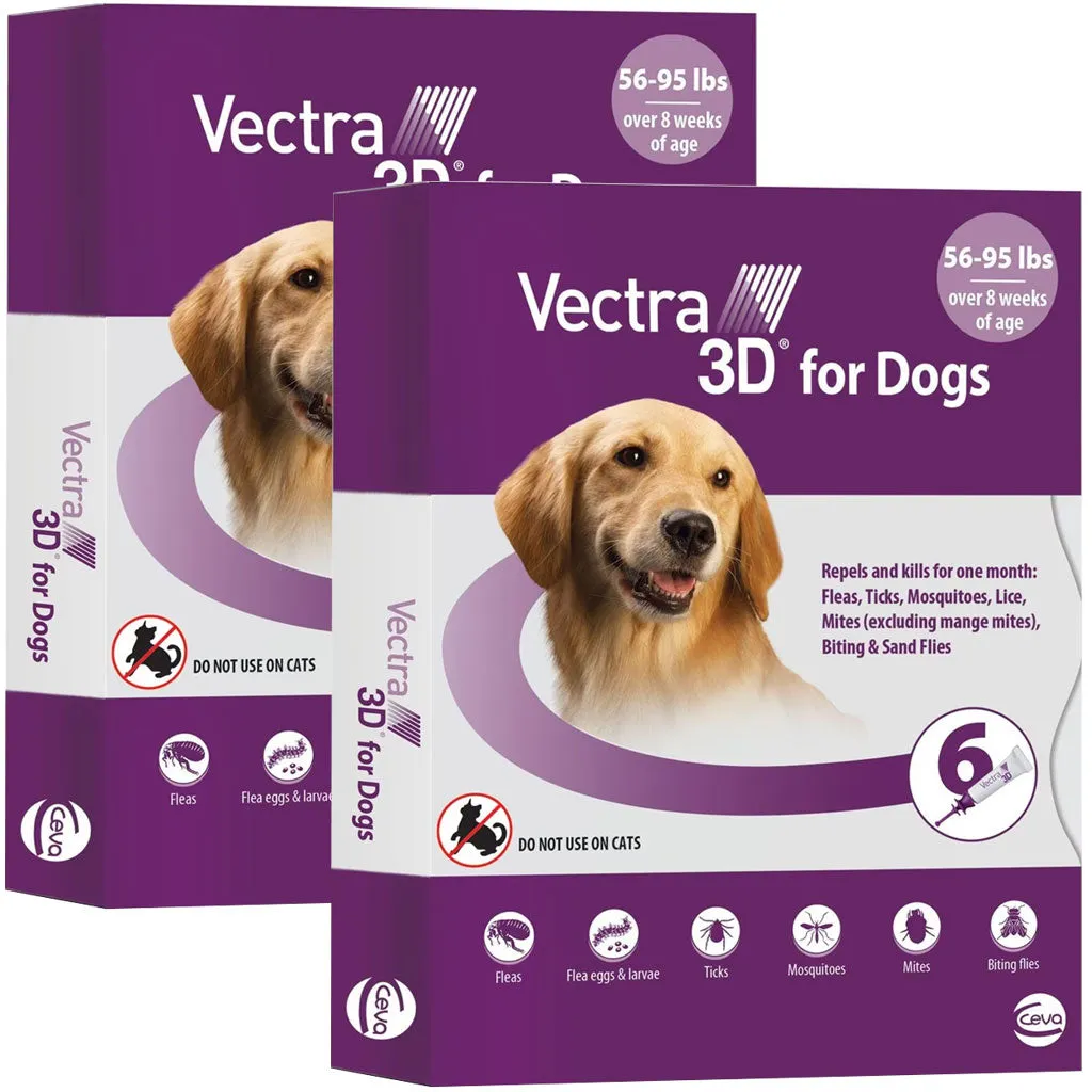 Vectra 3D Flea and Tick Spot Treatment for Dogs & Puppies, 56-95 lbs