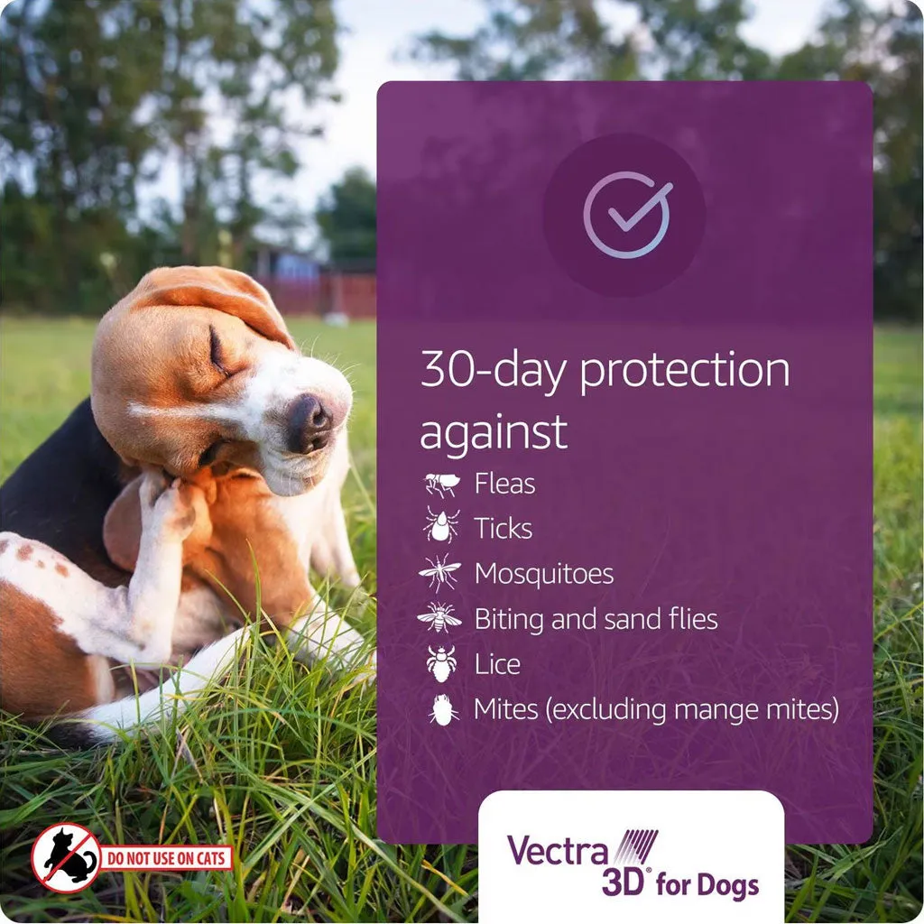 Vectra 3D Flea and Tick Spot Treatment for Dogs & Puppies, 56-95 lbs