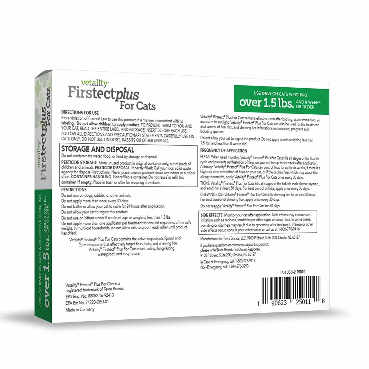 Vetality Firstect Plus for Cats, 3-pack