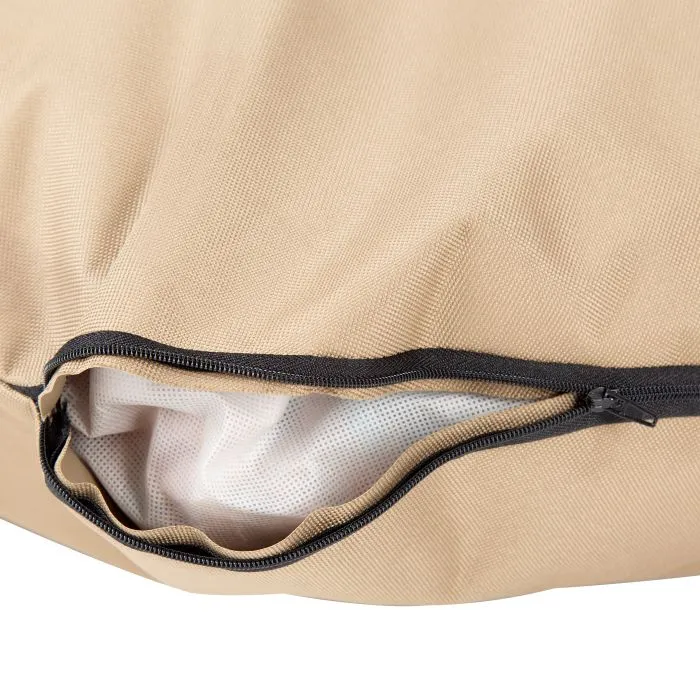 Walksters Oval Waterproof Memory Foam Dog Bed Cushion in Beige