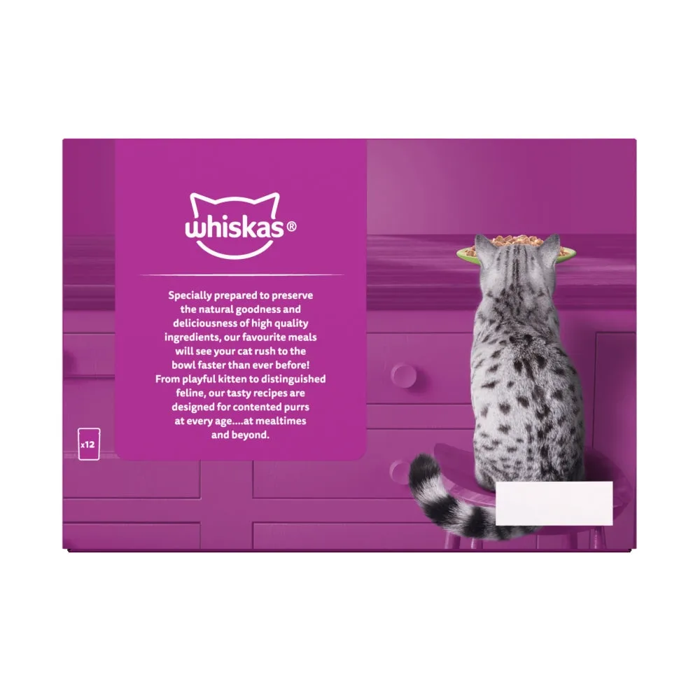 WHISKAS | Wet Cat Food Pouches Mixed Menu In Jelly - 12 x 85g